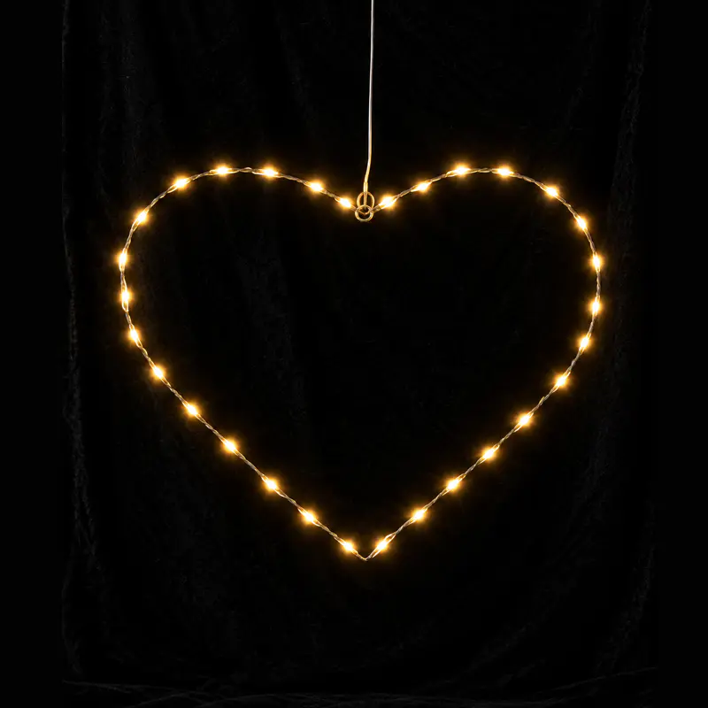 Luz colgante navideña en forma de corazón