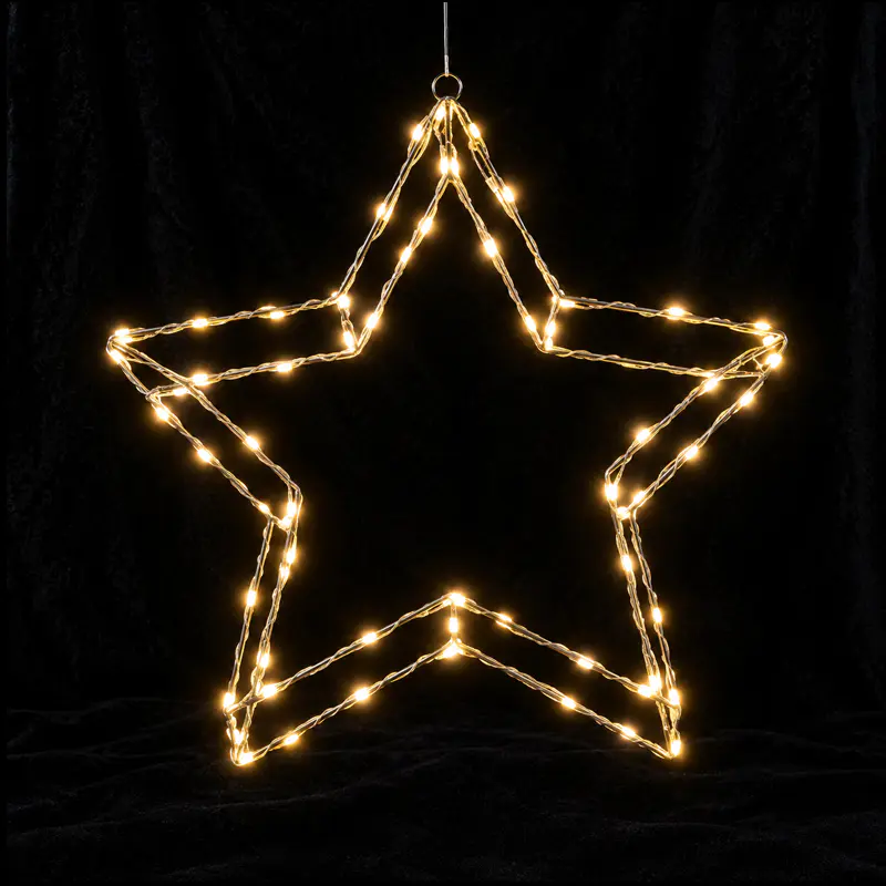Luz colgante navideña de doble estrella